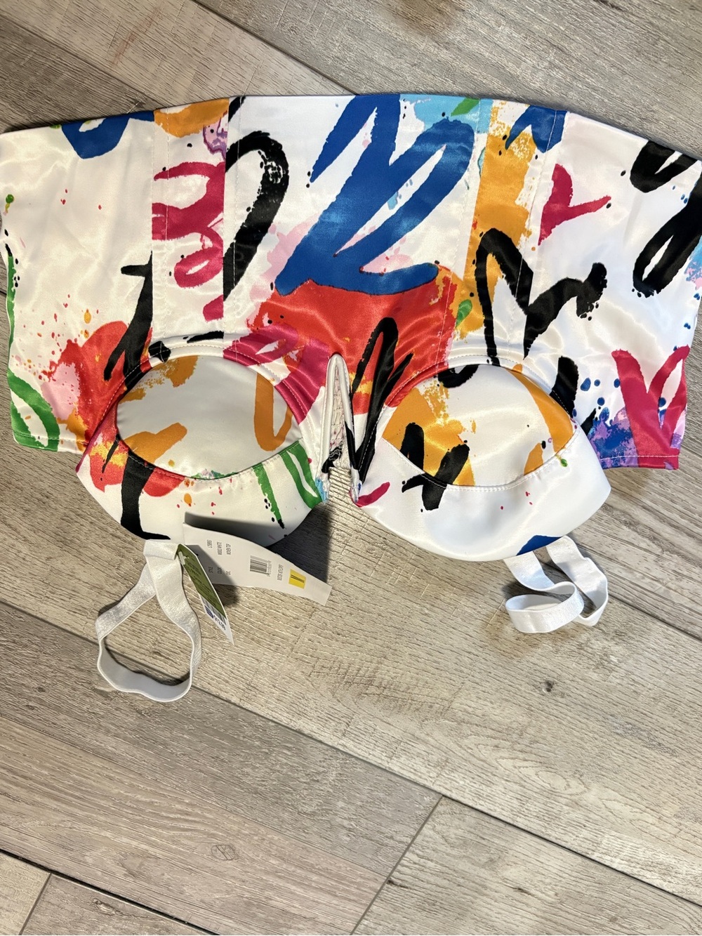 XOXO Multicolor Graffiti Print Padded Bra - White Base